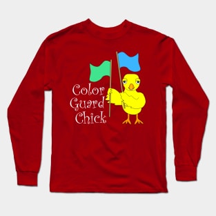 Color Guard Chick White Text Long Sleeve T-Shirt